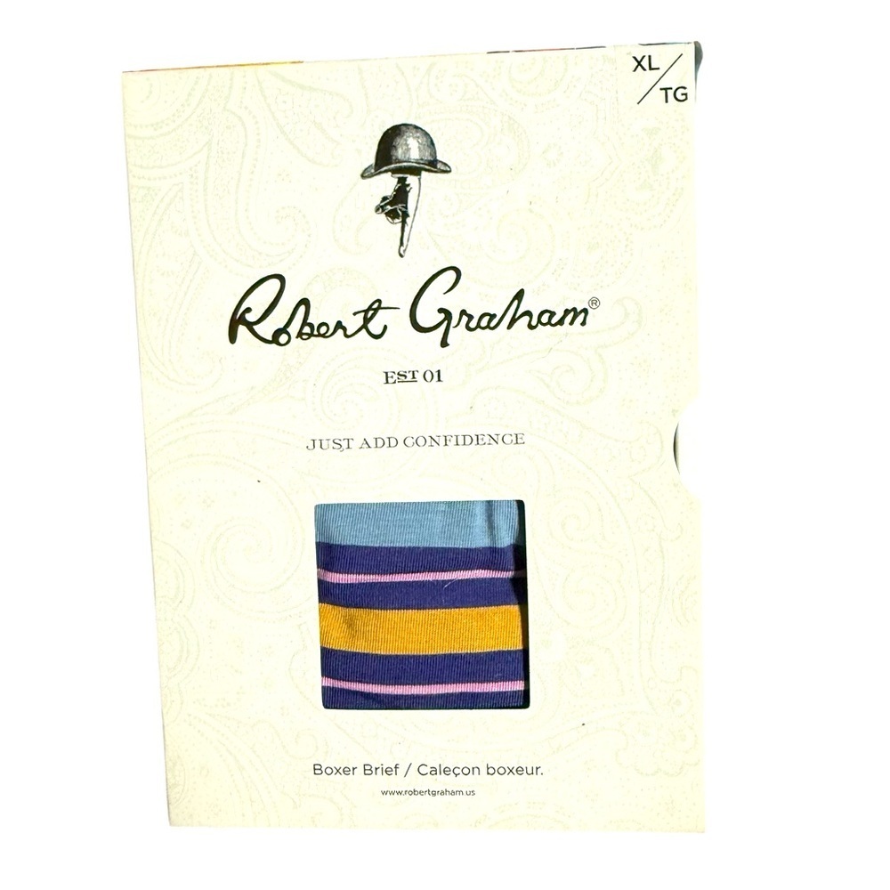 Robert Graham Striped Boxer Briefs XL Multicolor Cotton Modal Blend NiB